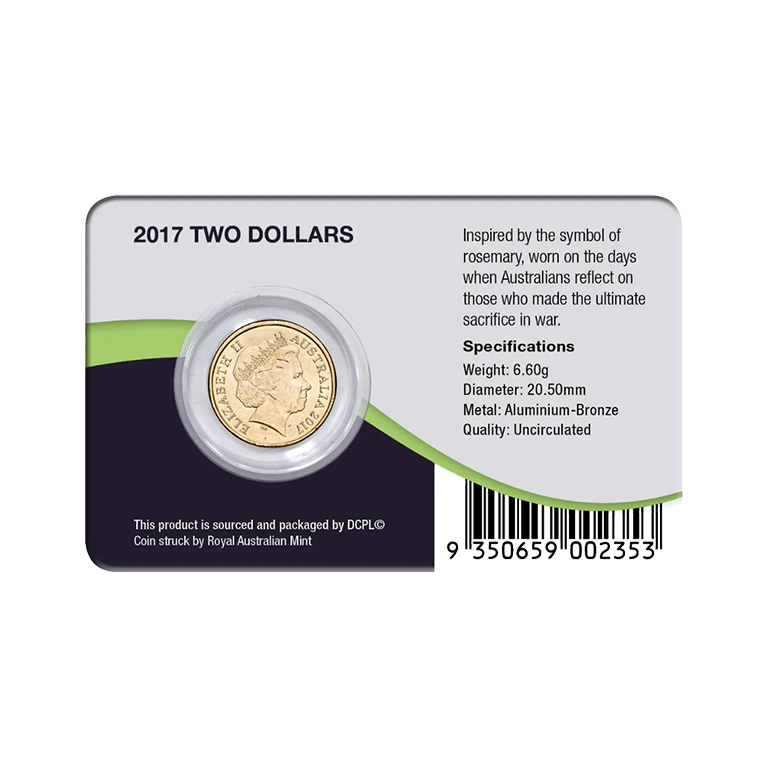 2017 $2 Remembrance Day Coin Pack