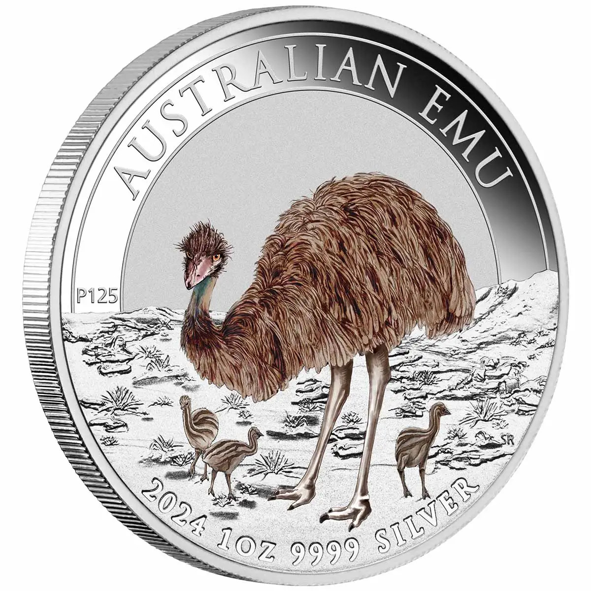 2024 $1 Australian Emu 1oz Coloured Silver Coin