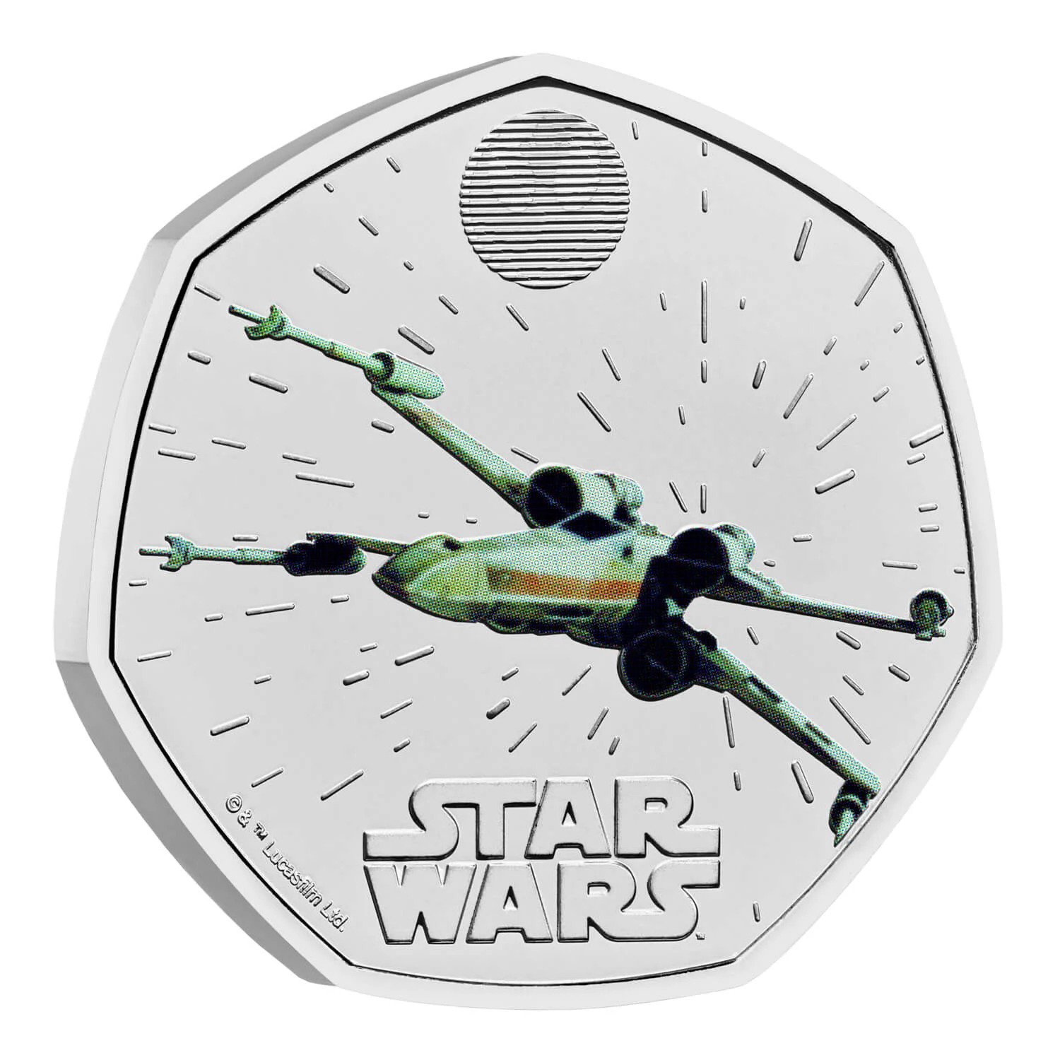 2024 50p Star Wars X-Wing Coloured BUNC Coin