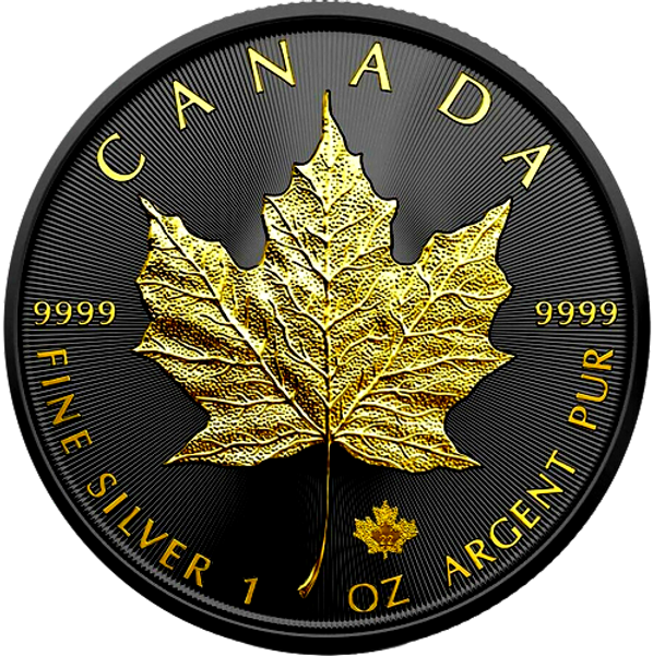 2024 $5 Maple Leaf Gold Black Empire 1oz Silver Coin