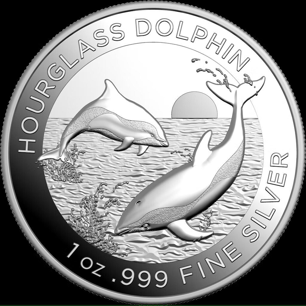 2024 $5 Hourglass Dolphin 1oz High Relief Silver Proof Coin