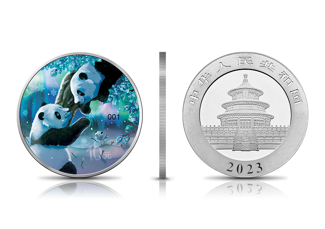 2023 China Panda Winter 30g Coloured Silver Coin