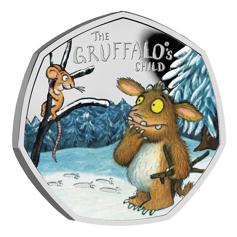 2024 50p Gruffalo's Child Coloured Silver Proof Coin