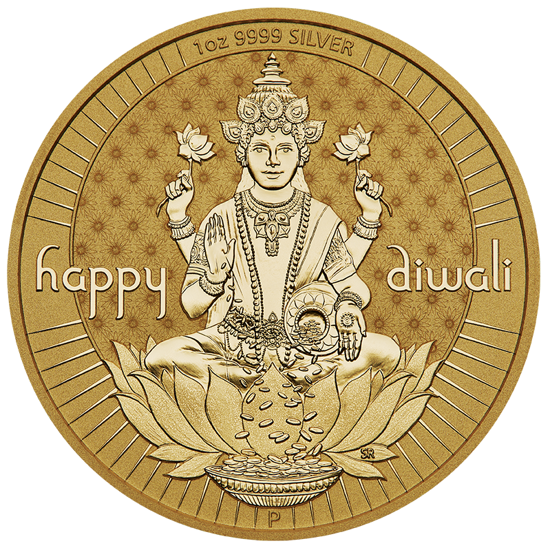 2024 Diwali 1oz Silver Gilded Medallion