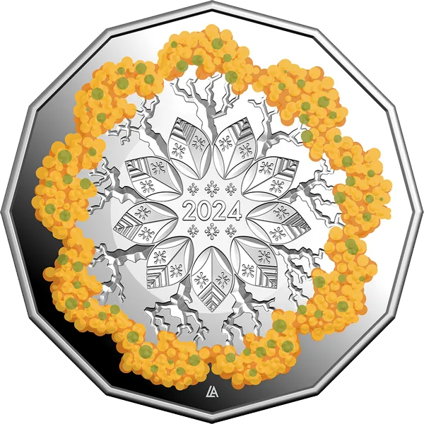 2024 50c Christmas Festive Florals Coloured Fine Silver Proof Coin