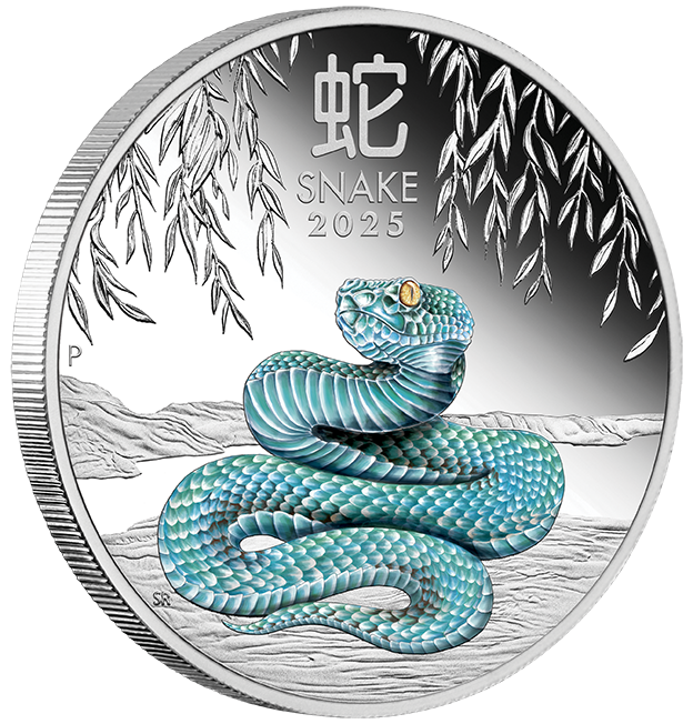 2025 $1 Year of the Snake 1oz Coloured Silver Proof Coin