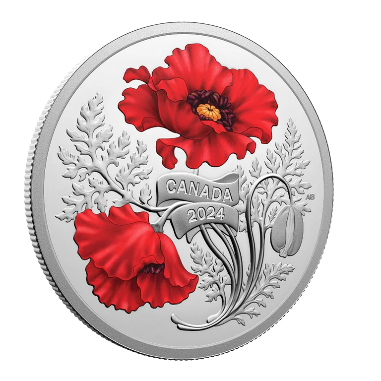 2024 $20 Canada Remembrance Day 1oz Coloured Silver Coin