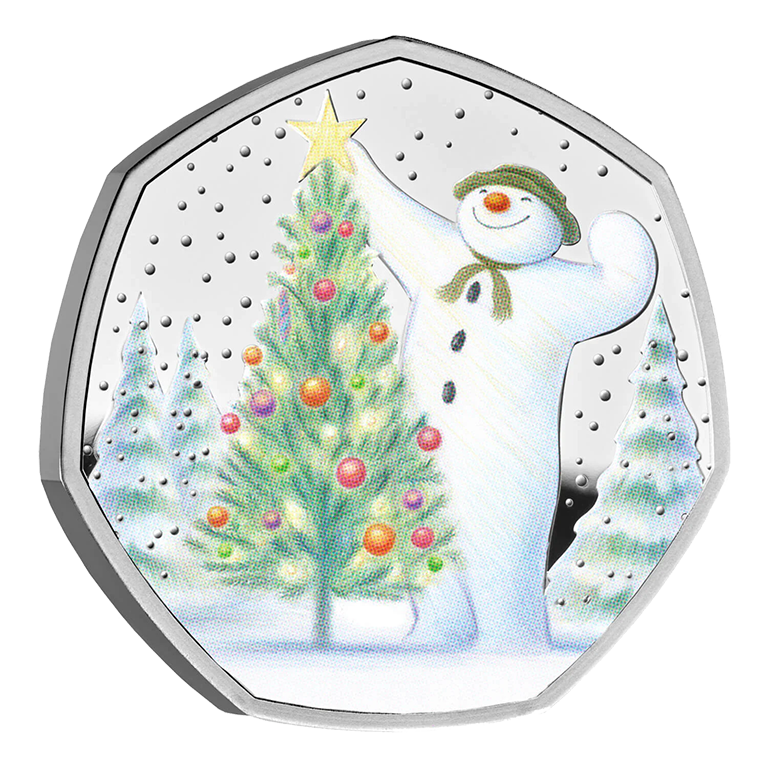 2024 50p The Snowman Coloured Silver Proof Coin