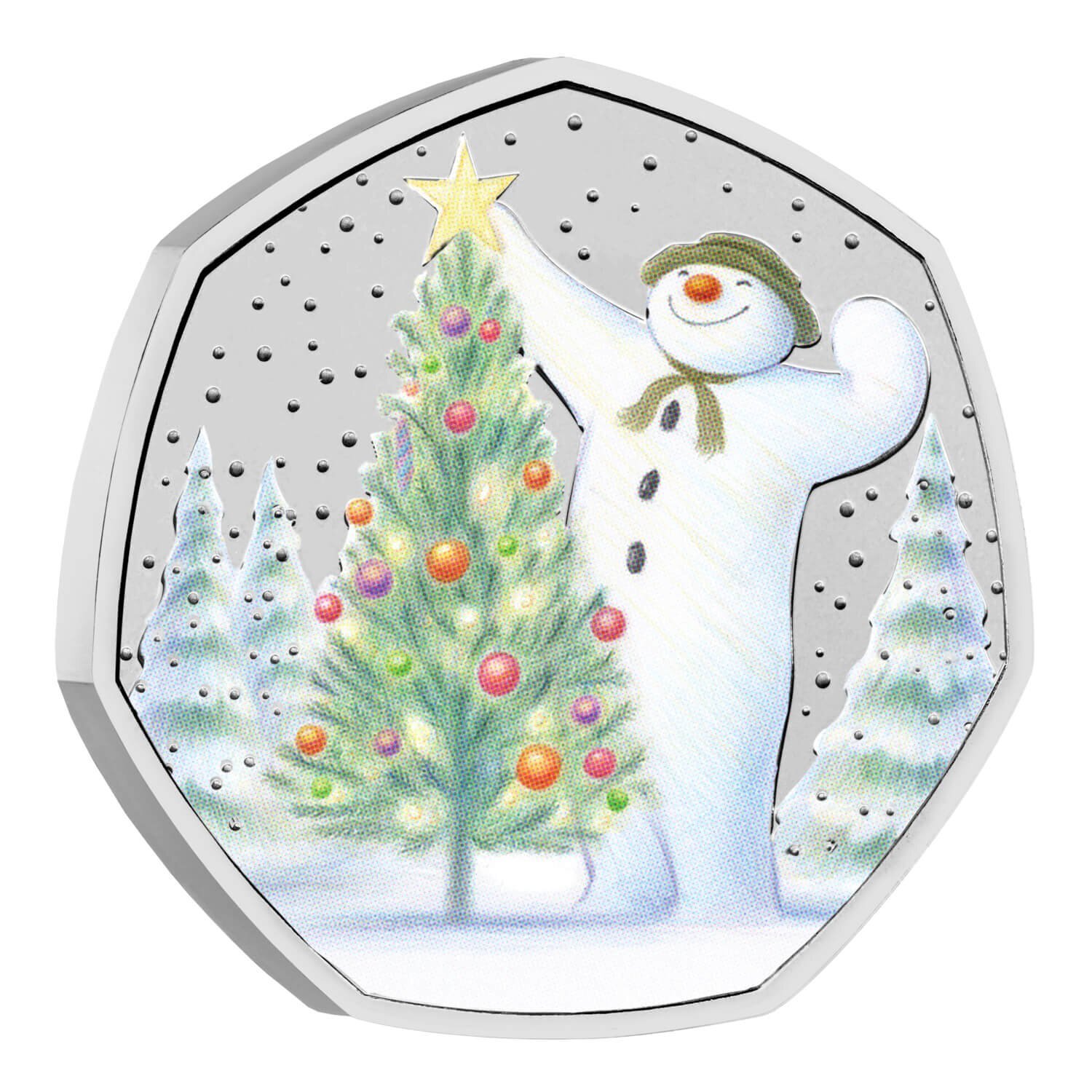 2024 50p The Snowman Coloured BUNC Coin