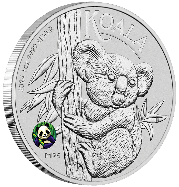 2024 $1 Beijing International Coin Exposition Australian Koala with Panda Privy 1oz Silver Coin