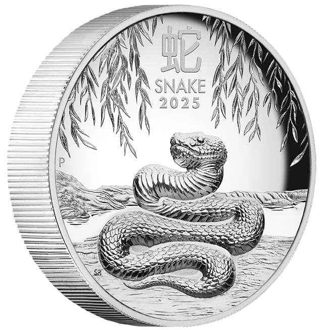 2025 $1 Year of the Snake 1oz High Relief Silver Proof Coin