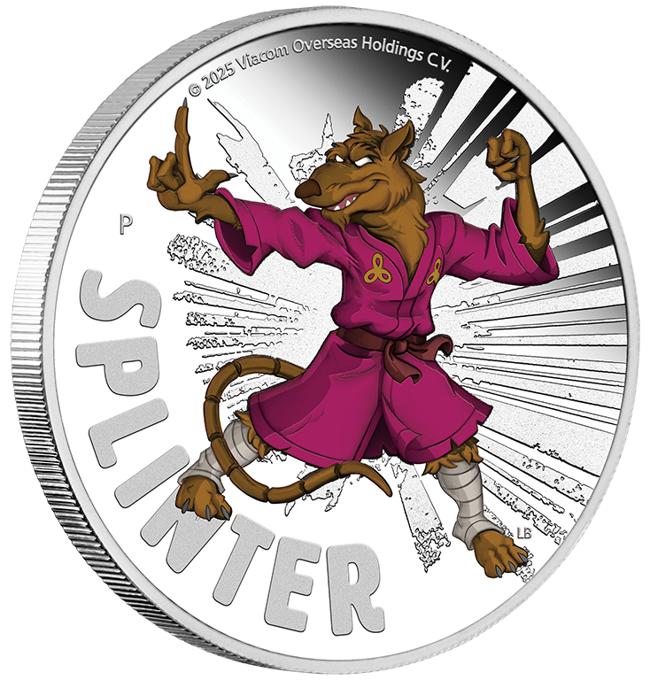 2024 $1 Teenage Ninja Mutant Turtles - Splinter 1oz Coloured Silver Proof