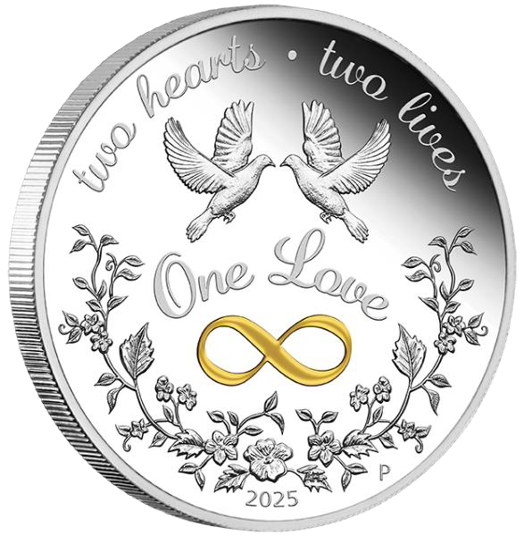 2025 $1 One Love Gilded 1oz Silver Proof Coin