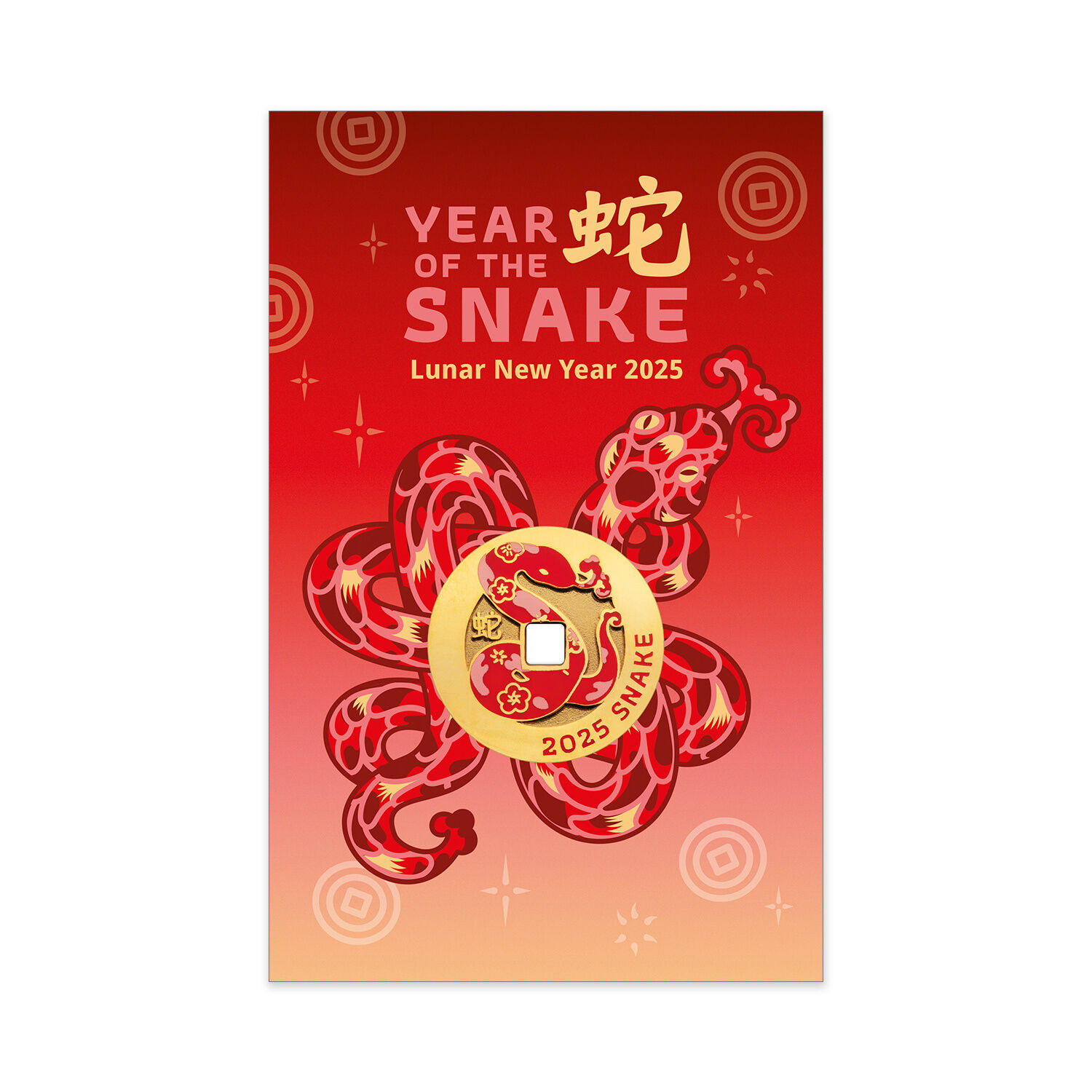 2025 Christmas Island Lunar New Year of the Snake Medallion in Card