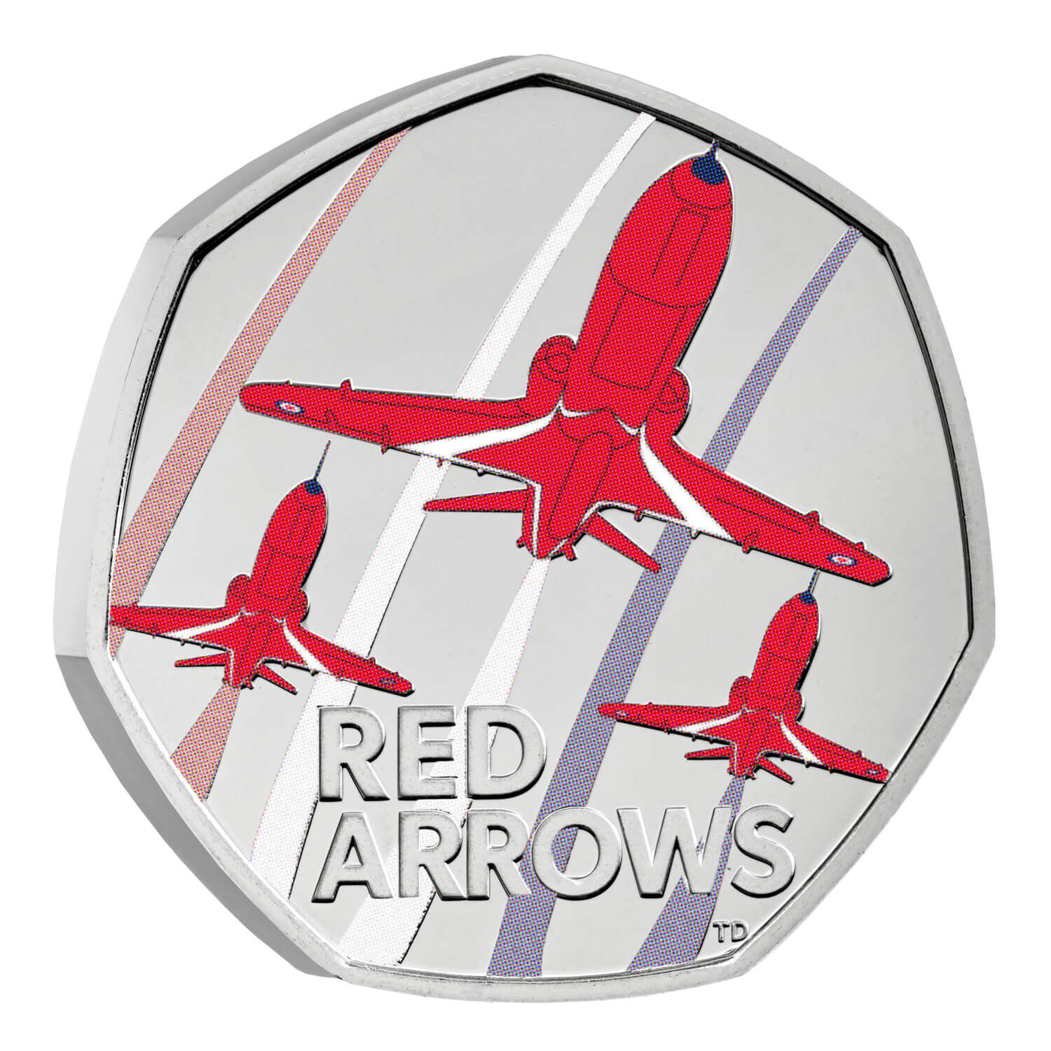 2025 50p The Red Arrows Coloured BUNC Coin