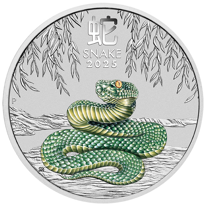 2025 $1 Lunar Year of the Snake Coloured 1oz Silver Coin Melbourne ANDA Money Expo