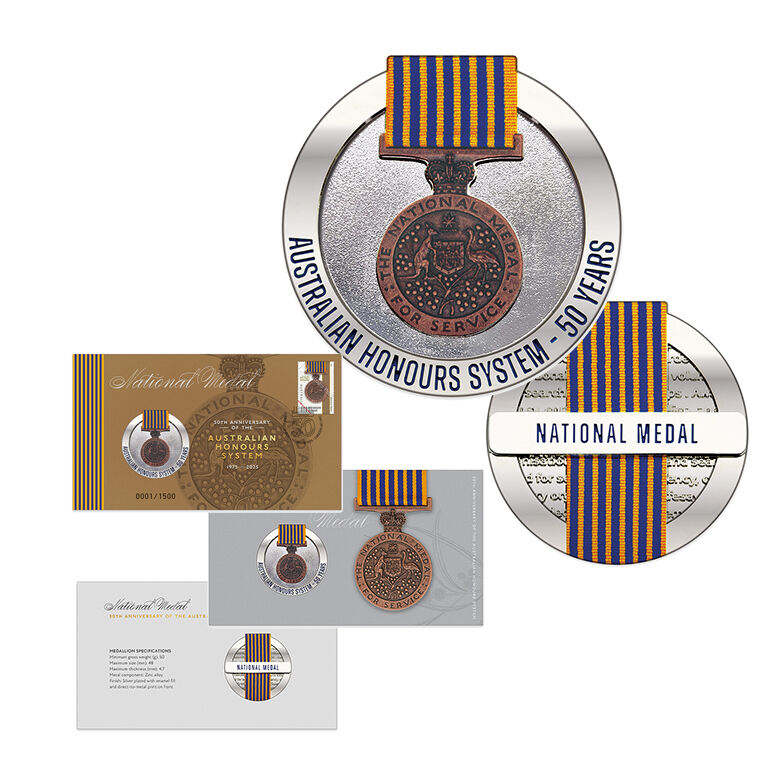 2025 50th Anniversary of Australian Honours System Medallion Cover Set of 3 Covers