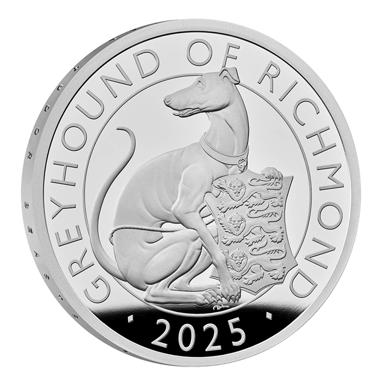 2025 £2 Royal Tudor Beasts The Greyhound of Richmond 1oz Silver Proof Coin