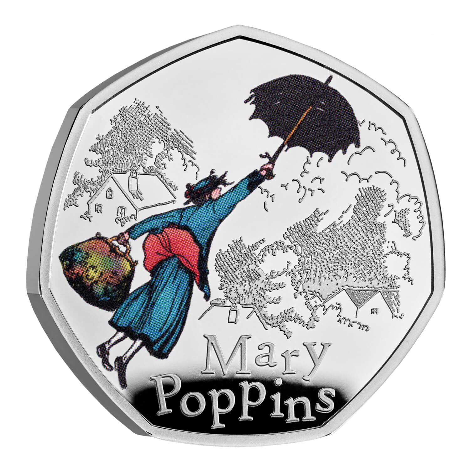 2025 50p Mary Poppins Silver Proof Colour Coin