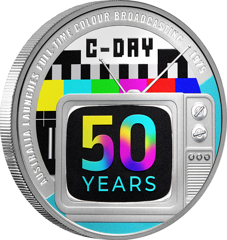 2025 $1 Colour TV in Australia 50th Anniversary 1oz Silver Proof