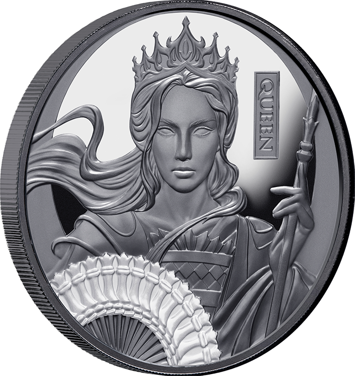 2025 $1 Chess Queen 1oz Black Silver Proof