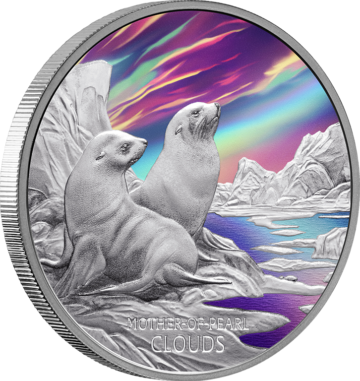 2025 $1 Mother of Pearl Clouds 1oz Coloured Silver Proof Coin