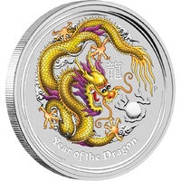 2012 $1 Yellow Lunar Dragon ANDA Melb Issue