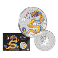 2024 $1 Australian Lunar Yellow Dragon ANDA Melbourne Expo