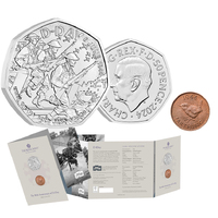 2024 50p + 1944 Farthing 80th Anniversary of D-Day BUNC Coin Set