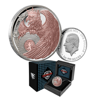 2024 $1 Gryphon 1oz Rose-Gold Gilded Silver Proof Coin