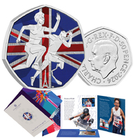 2024 50p Team GB and ParalympicsGB Coloured BUNC Coin