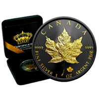 2024 $5 Maple Leaf Gold Black Empire 1oz Silver Coin