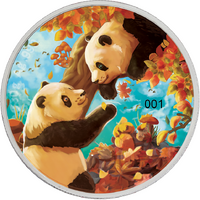 2023 China Panda Autumn 30g Coloured Silver Coin