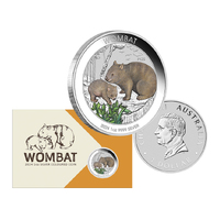 2024 $1 Wombat 1oz Coloured Silver Coin in Card