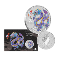 2024 $1 Australian Lunar Lilac Dragon ANDA Sydney Expo