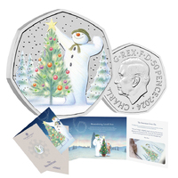 2024 50p The Snowman Coloured BUNC Coin