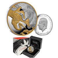 2025 $1 Cranes Harmoney and Longevity 1oz Gold Plated Silver Proof Coin