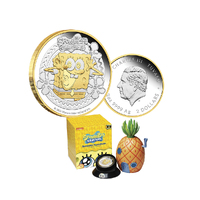 2024 $2 Spongebob Squarepants 2oz Silver Proof Gilded Coin