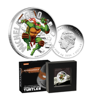 2024 $1 Teenage Ninja Mutant Turtles - Michael Angelo 1oz Coloured Silver Proof