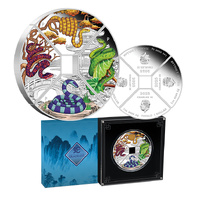 2025 Year of the Snake Quadrant Set 4 1oz Coloured Silver Proofs