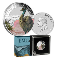 2025 $1 Australian Emu 1oz Coloured Silver Coin