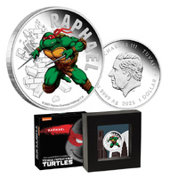 2025 $1 Teenage Ninja Mutant Turtles - Raphael 1oz Coloured Silver Proof