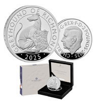 2025 £2 Royal Tudor Beasts The Greyhound of Richmond 1oz Silver Proof Coin