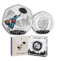 2025 50p Mary Poppins Silver Proof Colour Coin