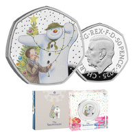 2025 50p The Snowman Coloured Silver Proof Coin