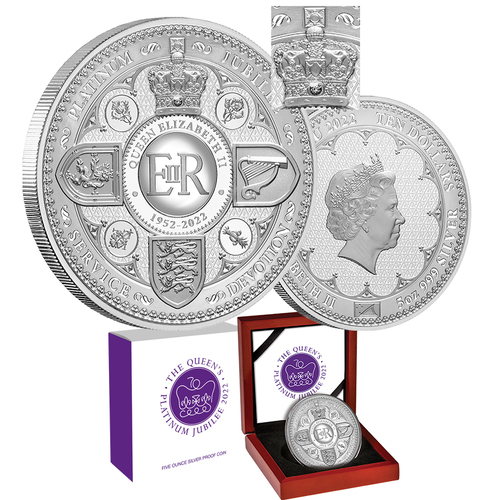 2022 $10 Queen Elizabeth II Platinum Jubilee Anniversary 5oz Silver Proof