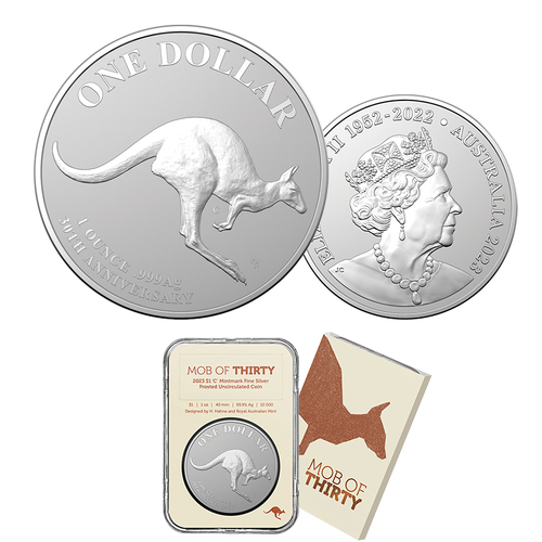 2023 $1 Anniversary of the Kangaroo Series 1oz Frosted C Mintmark Coin