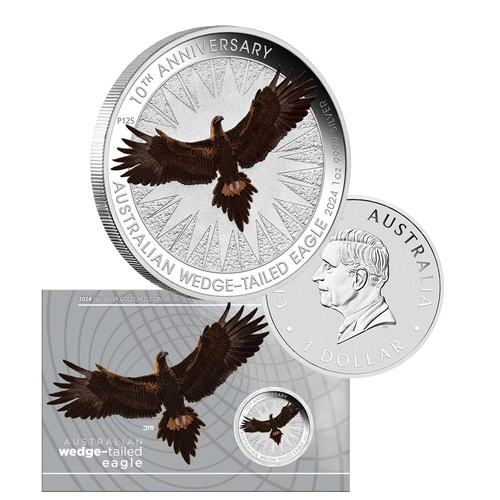 2024 $1 Australian Wedge-Tailed Eagle 1oz Silver Coloured Coin