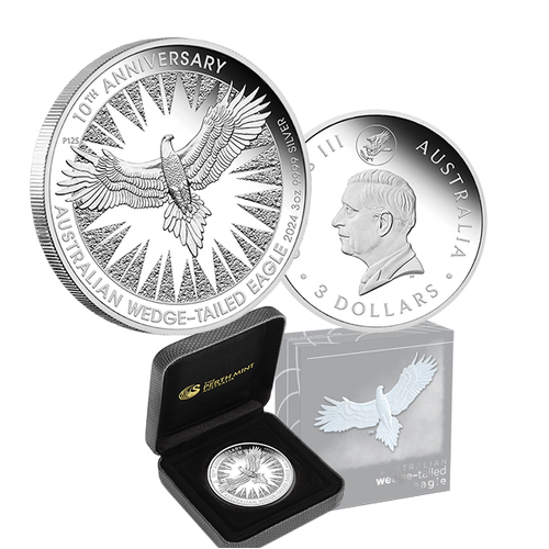 2024 $3 Australian Wedge-Tailed Eagle 10th Anniversary 3oz Silver Proof Coin