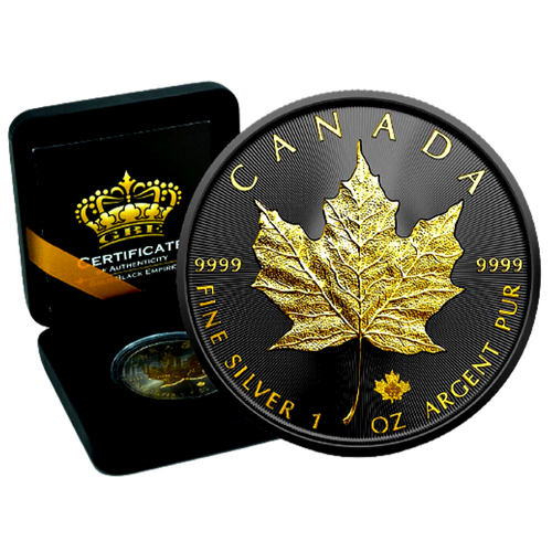 2024 $5 Maple Leaf Gold Black Empire 1oz Silver Coin